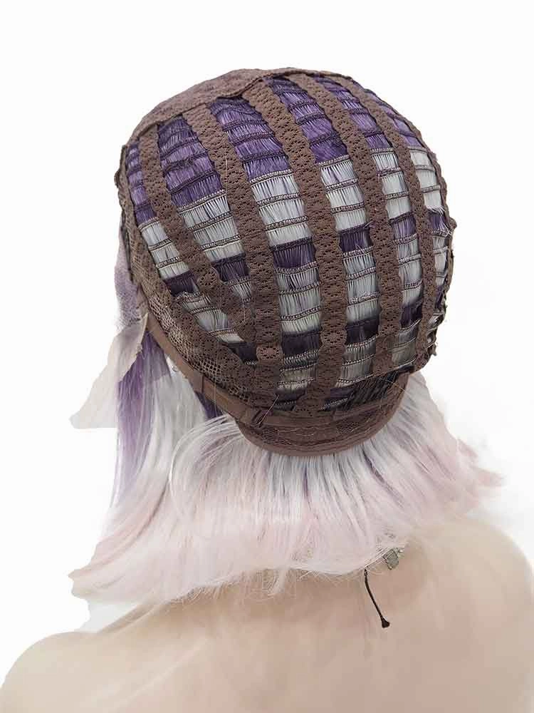 Winter- Purple white Ombre Short Bob Synthetic Lace Front Wig Imstyle
