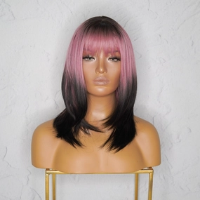 YURI Ombre Pink Fringe Wig