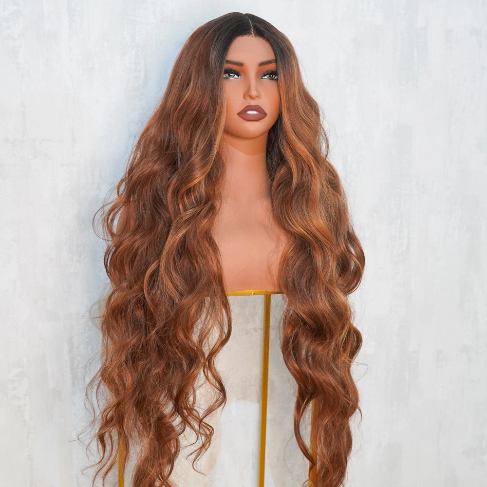 ZENDAYA Warm Brown Ombre Lace Front Wig