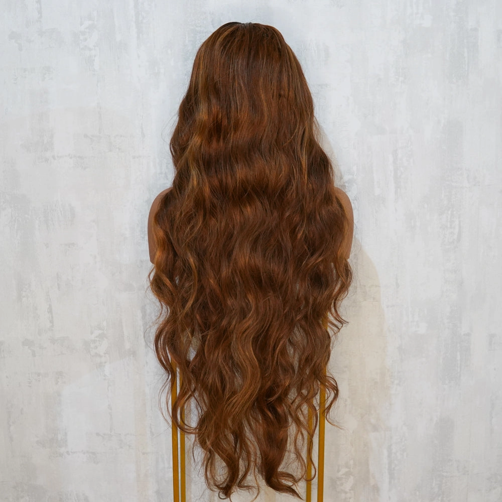 ZENDAYA Warm Brown Ombre Lace Front Wig