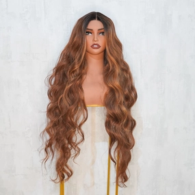 ZENDAYA Warm Brown Ombre Lace Front Wig